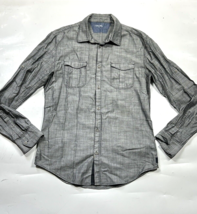 Calvin Klein Men&#39;s Small S Shirt Long Sleeve Button Front Gray - £12.43 GBP