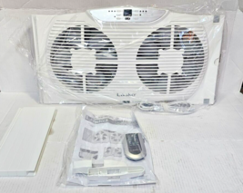 Lasko Twin Window Fan Digital Thermostat 3 Speed Reversible Timer Remote... - £38.22 GBP