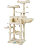 Cat Tree Condo For Large Cats With Scratching Board Padded Plush Multi L... - £121.29 GBP