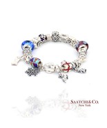 Pandora Charm Bracelet 925 Sterling Silver Womens 8in Vintage Authentic Lot - $565.29