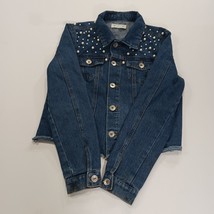 CAVALINI Denim Collection DJK196M Women’s Blue Crop Frayed Jacket Size Small image 15