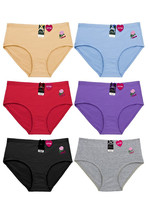 Women&#39;s Embroidered Love Rose Classic Cotton Elastic Waist Briefs 12 Pack - $34.99