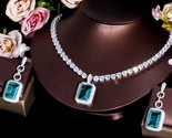 Cubic zirconia big tennis chain necklace pendant earrings wedding jewelry sets for thumb155 crop