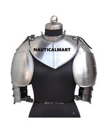 Female Medieval Gorget &amp; Pauldron Set – 18 Gauge Steel Knight Neck and S... - $2,556.17 MXN