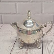 VTG Taunton Silversmiths Silver Plated Footed  Creamer With Lid, Lion Mark - $21.53