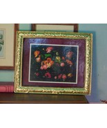 RARE Vintage Antique Dollhouse Mniature Flower Picture Frame Garden Mini... - £11.63 GBP