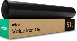 Cricut Value Iron-On, Black (12 in x 5 ft)- HTV Heat Transfer Vinyl - £17.90 GBP