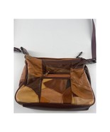 Vintage Leather Brown Tan Purse Patchwork Shoulder Bag Handbag Y2K Boho ... - $337.05 MXN