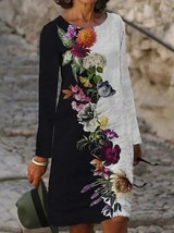 Noracora Women Casual Floral Autumn Natural Lightweight Tunic Dress Size... - $39.99