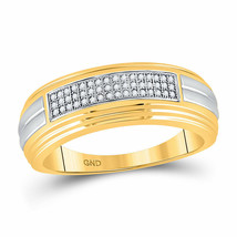 10kt Two-tone Gold Mens Round Diamond Pave Band Ring 1/6 Cttw - £388.15 GBP