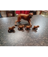 Bone China Boxer Dog Family Figurines Japan - €34,26 EUR