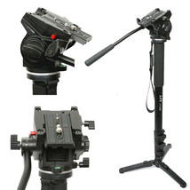 Professional Heavy Duty Pod Fluid Head Kit Dslr Camera Camcorder 72 Inch - £133.76 GBP