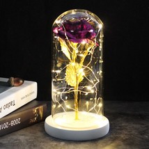 LED Enchanted Galaxy Rose 24K Gold Flower With Fairy String Lights white base pu - £22.58 GBP