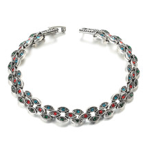 Kinel Vintage Silver Plated Bracelets Oval Eye Crystal Bangles For Women Charm S - £10.32 GBP
