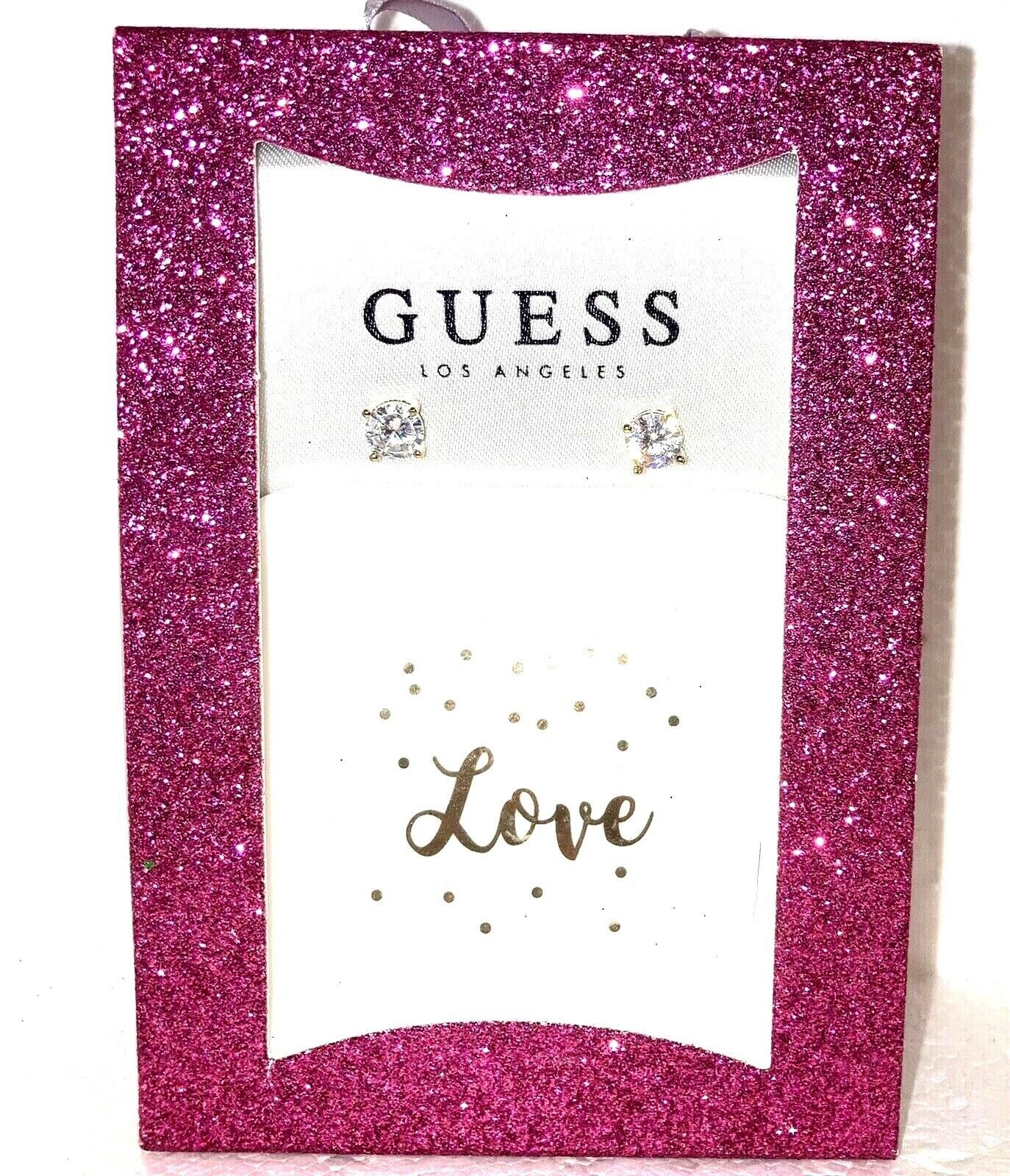 GUESS LOVE Crystal Stud Earrings & Trinket Tray Gift Set - £14.70 GBP