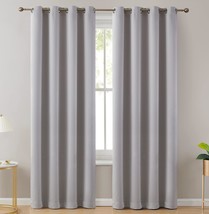 Two Panels Of The Hlcme Laurance Light Grey Blackout Curtains 84 Length - Total - $40.98