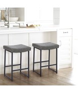 Counter Height 24 Inches Saddle Stools For Kitchen Counter Backless Modern - £117.99 GBP