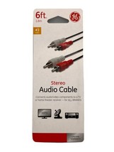 GE 6ft Stereo Audio Cable 33571 RCA Male To Male, Red & White New NIB Audiophile - $6.42