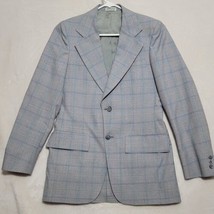 Vintage Richman Bros. 3 pc. Suit Sz 38L Blue Plaid Jacket Pants Vest 1978 Wool - $114.87