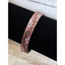 Vintage Bracelet / Bangle Glitter Bangle 7&quot; Mauve - $12.99