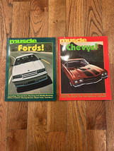 2 Vintage 80s MUSCLE Fords Chevys Thomas Bonsall Book Automobile Car Set Pair - $31.67