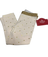 Holiday Time Baby Girl Christmas Ivory &amp; Gold Leggings Size 0-3 Months - £8.17 GBP