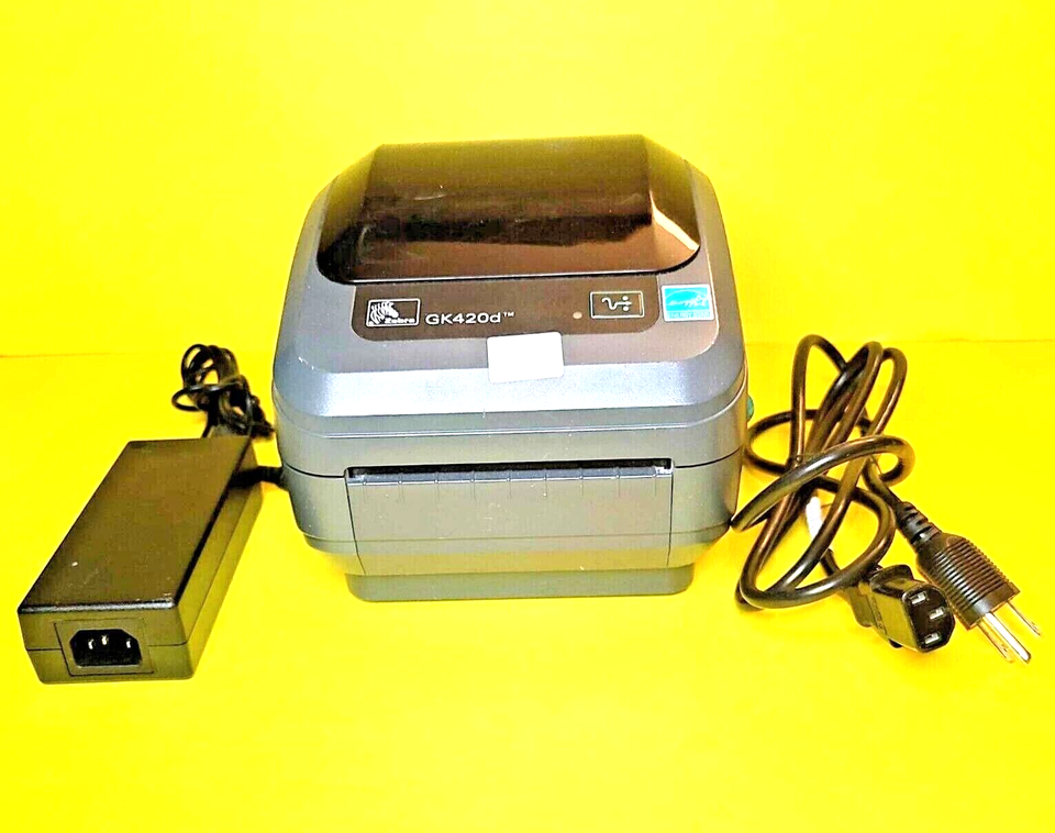 ZEBRA GK420d USB SERIAL DIRECT THERMAL LABEL PRINTER + POWER ADAPTER DES... - $90.55