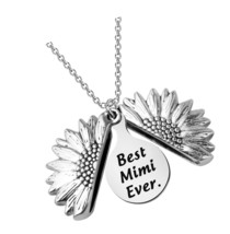 Gift Best Mimi Ever Charm Sunflower Necklace s - $50.35