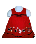 Samara Girls Size 12 Months Red Black Corduroy Jumper Dress Embroidered ... - £11.60 GBP