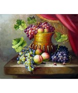 20x24 inches Fruit and china  stretched Oil Painting Canvas Art Wall Dec... - $117.92 CAD