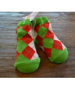 Mud Pie Santa Baby Christmas Socks - Argyle Red, White, Green - £3.98 GBP