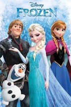 Frozen Movie Poster ~ Kristoff Cast 22x34 Olaf Anna Elsa Disney - $9.00