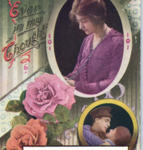 Ever In My Thoughts Postcard Vintage WW1 Victory Sweethearts Soldier and Wife - £7.92 GBP
