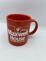 Vintage 1980&#39;s Instant MAXWELL HOUSE Coffee/Tea Cup Mug 12 oz. Red &amp; Gold EUC - £7.11 GBP