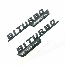 2X BITURBO 4Matic Decal for A CLA C GLA W176 W117 W205 Side Vent Badges ... - $22.23