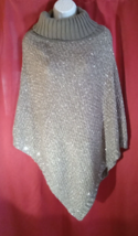 Acrylic Poncho Shawl Soft Fall Cozy Turtleneck Sweater Knit size small - £14.91 GBP