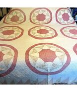 Antique Hand Sewn Shabby Feed Sack Quilt 20S-30S 98x100 Pinks &amp; White De... - $8,139.71 MXN