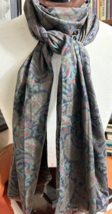 Vintage Mens Opera Scarf 60&#39;s paisley Goldsmith&#39;s Italy 17x76 Unisex wra... - £33.02 GBP