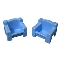 2 Sesame Street Blue Chairs from 1984 CBS Inc Playskool Replacement Part Piece - £2.95 GBP