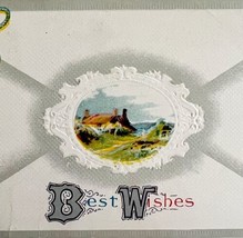 Best Wishes Cottage Victorian Greeting Card Postcard 1900s PCBG11B - £15.94 GBP