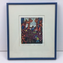 J Thompson &quot;If I Were Taller I&#39;d Lunch With Giraffes&quot; Print 5/10 188 Blue Frame - £71.93 GBP