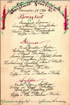 1930 Christmas Day Breakfast Lunch Dinner Menu Grandview Hospital Lacros... - £26.25 GBP