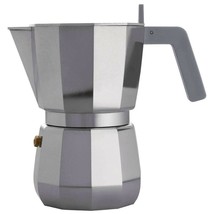 Alessi &quot;Moka&quot; Aluminum 6 Cup Espresso Coffee Maker - Gray - £45.22 GBP