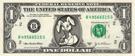EASTER BUNNY on a REAL Dollar Bill Cute Egg Stuffer &amp; Basket Treat Money... - $84.46 MXN