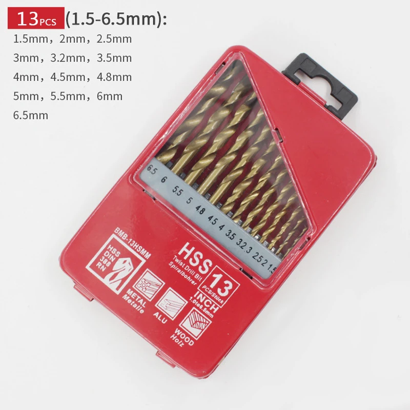 FINDER 13/19/25PCS 1.0~1m HSS Ti Coated Drill Bit Set For  wor Drilling Power To - $287.62