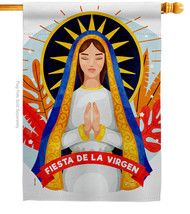 Fiesta De La Virgen - Impressions Decorative House Flag H137521-BO - $36.97
