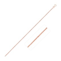 14k Solid Rose Gold Cable Link Chain Necklace 0.5mm 16&quot;-20&quot; Spring Ring Clasp - £94.86 GBP+