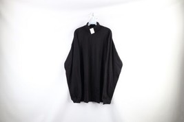NOS Vtg 90s J Crew Mens XLT Blank Long Sleeve Turtleneck T-Shirt Black Cotton - $69.25