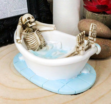 Ebros Eternal Afterlife Skeleton Soaking in Bubble Bath Tub Macabre Figurine - £21.75 GBP