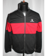 Converse Jacket Boys XL Black Red Long Sleeve Zip Up Colorblock Logo - $14.99